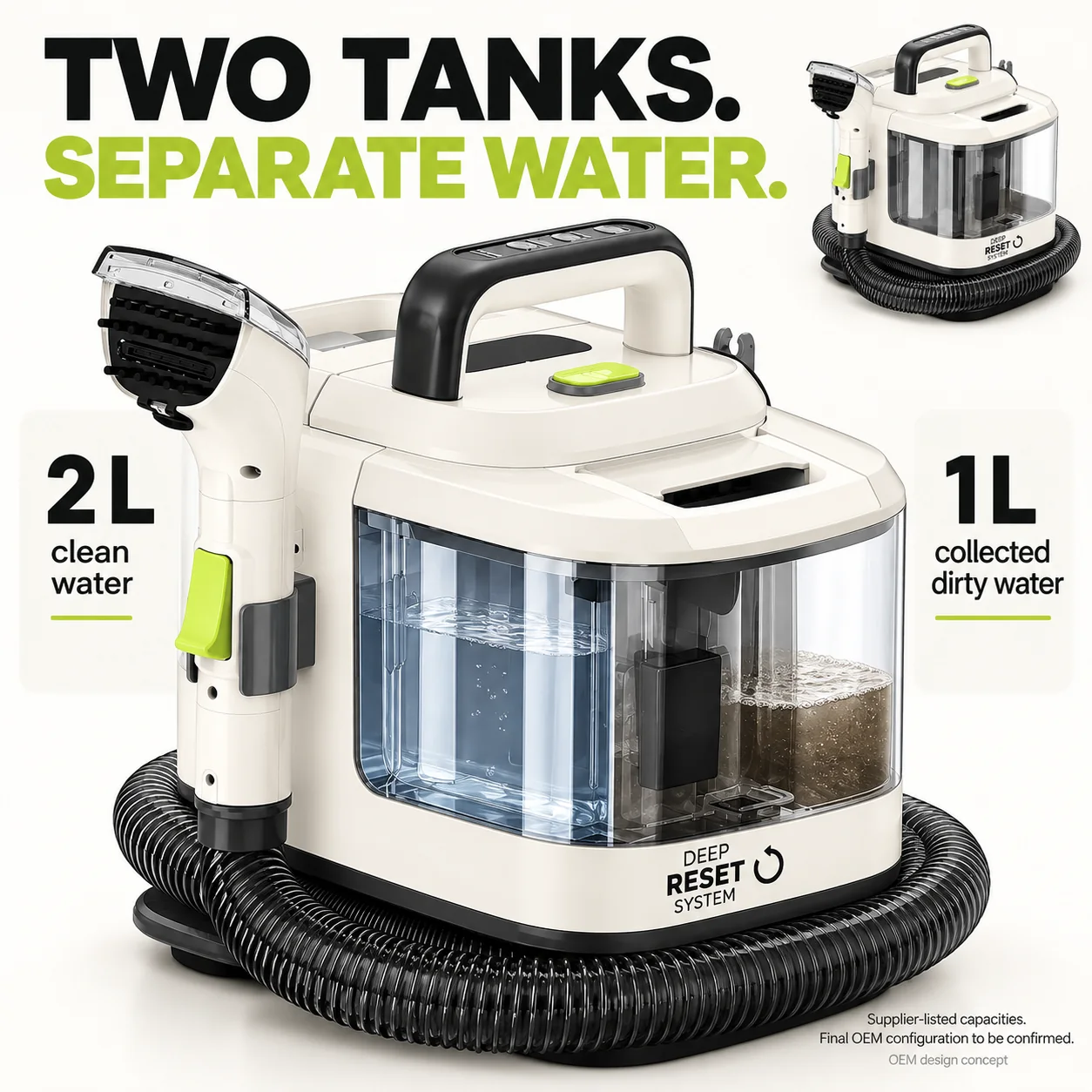 Deep Reset separate water tanks concept